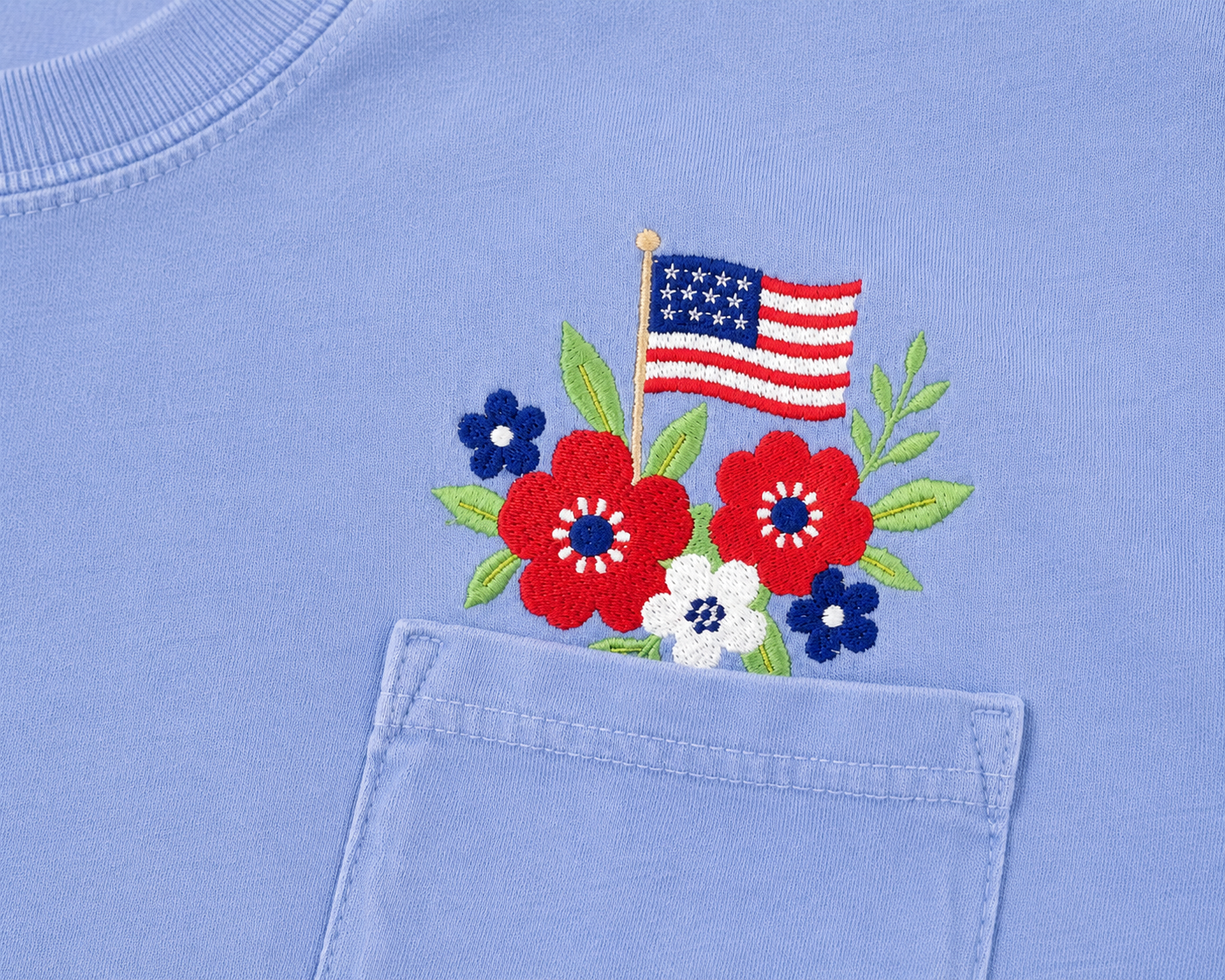 Stars and Blooms Pocket Tee